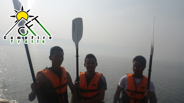 Students from Govt. Boys Jowai - Kayaking at Umiam Lake 